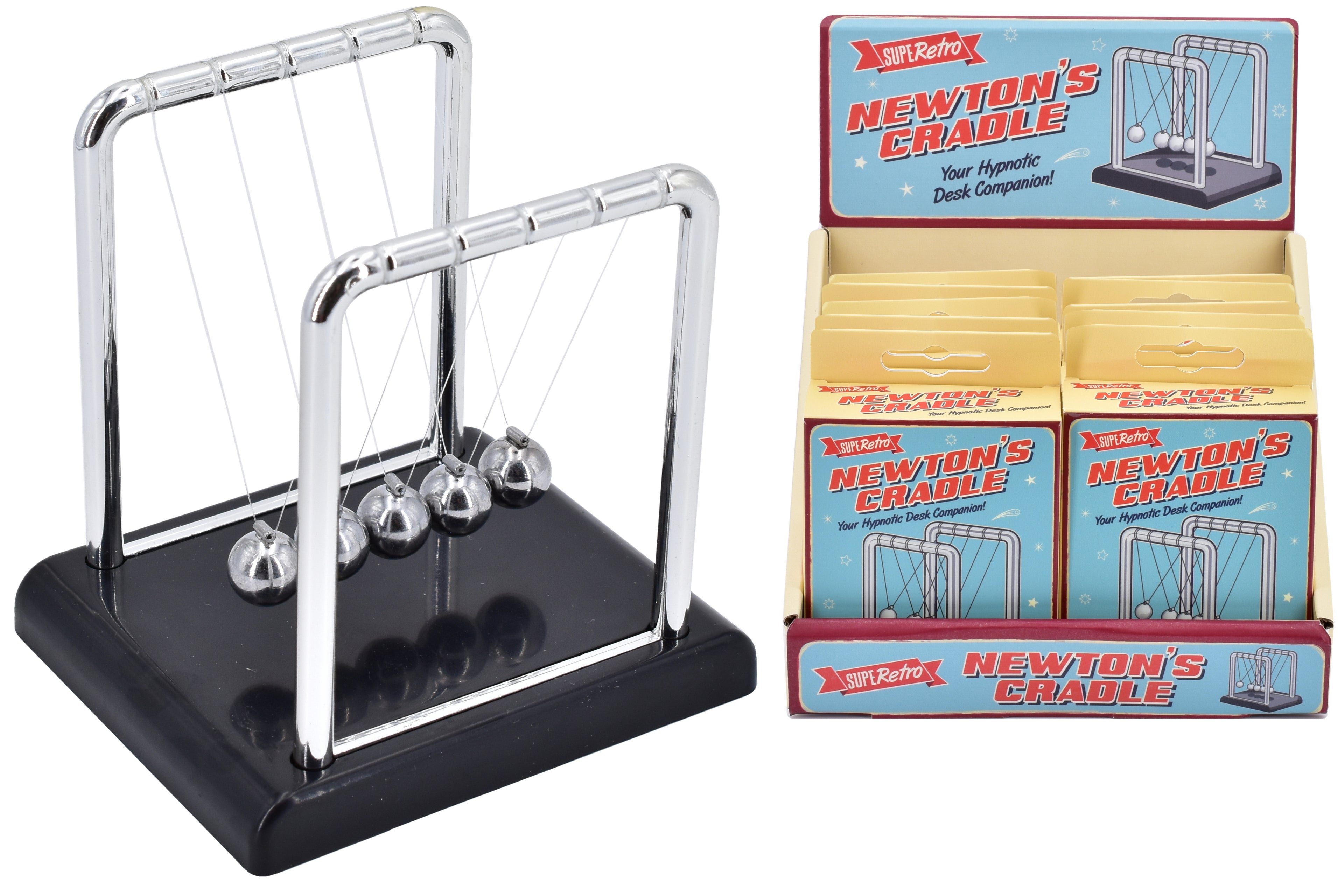 Newton's Cradle In Hanging Box In Display Box